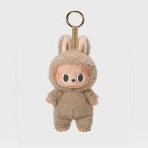 Toffee light Brown Plush Labubu Monster POP MART Toy Keychain